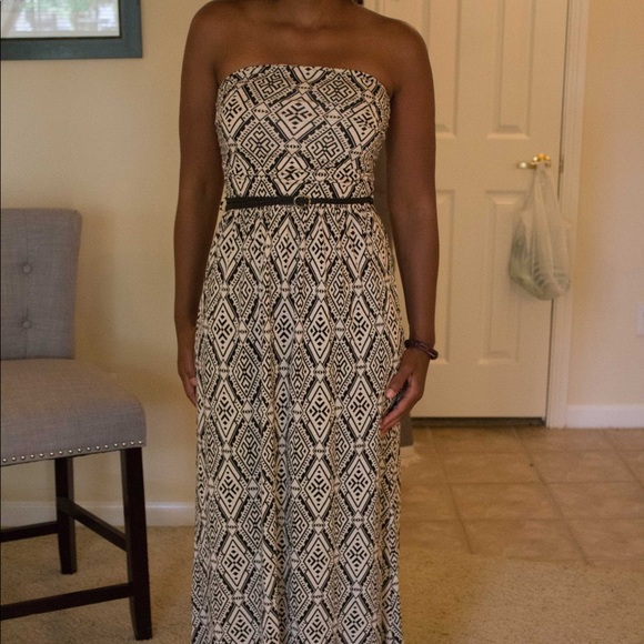 Strapless black and cream maxi - Picture 3 of 3